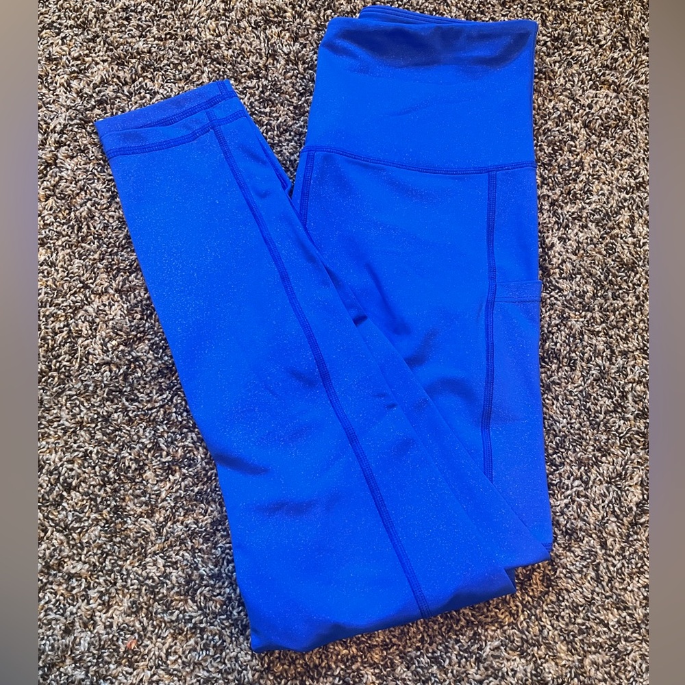 Women's Blue High-Waisted Leggings